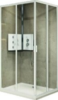 NOVELLINI LUNES 2.0 A HOEKINSTAP DOUCHECABINE MET 2 SCHUIFDEUREN (114 CM VERSTELBAAR T/M 117 CM) HELDER GLAS MAT CHROOM PROFIEL LUNA114-1B