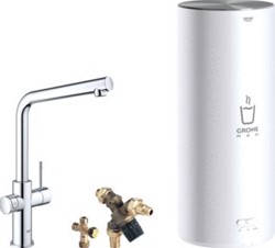 GROHE RED NEW 1-GATS KEUKENKRAAN DUO MET L-UITLOOP MET L-SIZE BOILER CHROOM 30324001
