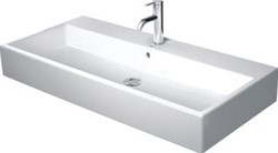DURAVIT MEUBELWASTAFEL 100CM MET OVERLOOP ONDERZIJDE GEGLAZUURD 1 KRAANGAT DOORGESTOKEN WIT 2350100000