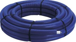 VIEGA SMARTPRESS MEERLAGENBUIS VOOR DRINKWATER EN CV MET 9MM ISOLATIE EN PE FOLIE 25X2.8MM ROL=25M BLAUW 607388
