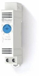 FINDER THERMOSTAAT BLAUW 1M INSTELBAAR 0GRADEN C EN +60GRADEN C VOOR VENTILATOREN. DIN RAIL MONTAGE MODULAIRE BOUWVORM 17,5MM BREED.