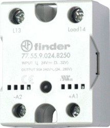 FINDER SSR HOCKEY PUCK MODEL 1 MAAKCONTACT 50 A/230VAC INGANGSCIRCUIT 24VDC NULPUNTSCHAKELEND 77.55.9.024.8250