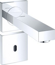 GROHE EUROCUBE E INFRAROOD ELEKTRONISCHE WANDKRAAN ZONDER MENGING OPBOUWDEEL INCLUSIEF TRANSFORMATOR CHROOM 36442000