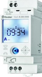 FINDER TIJDSCHAKELKLOK 35 MM BREED ELEKTRONISCH KWARTSGESTUURD 1 WISSELCONTACT 16 A /250VAC1 12-24VAC/DC 120A JOYSTICK 12.61.0.024.0000
