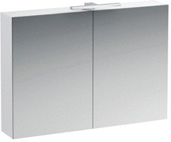 LAUFEN BASE SPIEGELKAST MET 2 DEUREN MET LED VERLICHTING 100X70X18CM GLANSWIT H4028521102611