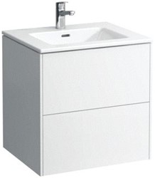LAUFEN PRO S + BASE WASTAFELONDERBOUWKAST MET 2 LADEN INCL. WASTAFEL 60X61X50CM MET KRAANGAT MET OVERLOOP GLANSWIT H8649602611041