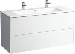 LAUFEN PRO S + BASE WASTAFELONDERBOUWKAST MET 2 LADEN INCL. WASTAFEL 120X61X50CM MET 2 KRAANGATEN MET OVERLOOP GLANSWIT H8649632611071