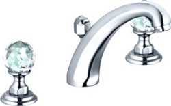 KLUDI ADLON 3-GATS WASTAFELKRAAN MET WASTE MET SWAROVSKI GREPEN MET VOORSPRONG 15CM CHROOM 5104305G5