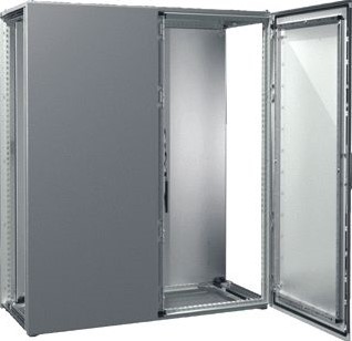 RITTAL VX25 AANBOUWKAST MET 2 DEUREN VOOR EN MONTAGEPLAAT 1200X1400X500 MM BXHXD PLAATSTAAL RAL 7035  8245000