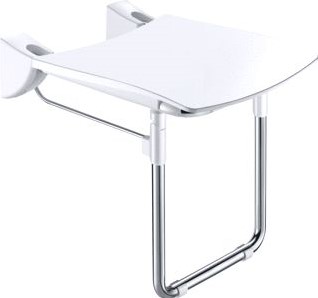 DELABIE EXTRA COMFORT OPKLAPBAAR DOUCHEZITJE MET VLOERSTEUN OPKLAPBAAR DOUCHEZITJE MUURMODEL 510430