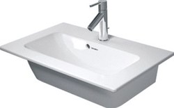 DURAVIT MEUBELWASTAFEL 63CM COMPACT MET OVERLOOP 1 KRAANGAT DOORGESTOKEN WIT 2342630000