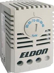 ELDON HYGROSTAAT (MECHANISCH) MET WISSELCONTACT VOOR HET REGELEN VAN VERWARMINGSELEMENTEN EN VENTILATOREN