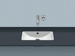 ALAPE UB.R585 ONDERBOUWWASKOM RECHTHOEKIG 50.7X27.4X13.5CM ZONDER KRAANGAT MET OVERLOOP + OVERLOOPGARNITUUR WIT 2250700000