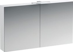 LAUFEN BASE SPIEGELKAST MET 2 DEUREN MET LED VERLICHTING 120X70X18CM MAT WIT H4029021102601