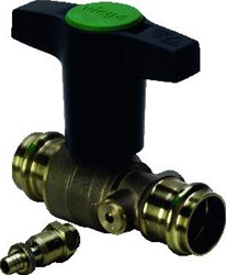 VIEGA EASYTOP KOGELKRAAN DN18 MET AFTAP 2X PERS 746698
