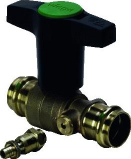 VIEGA EASYTOP KOGELKRAAN DN18 MET AFTAP 2X PERS 746698