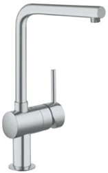GROHE MINTA KEUKENMENGKRAAN EENGREEPS 360MM HOOGTE 332MM HOOGTE KRAANMOND 210MM VOORSPRONG L-UITLOOP DRAAIBAAR SUPERSTEEL 31375DC0