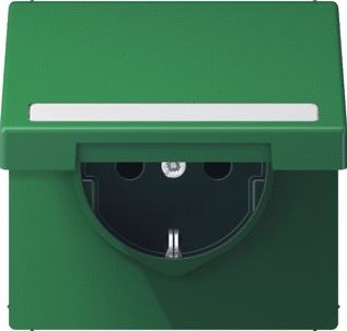Jung Ls Range 1-voudige Wandcontactdoos Met Randaarde Kinderbeveiliging Klapdeksel Inbouw Aluminium Steekklem Al1520nkikld Art
