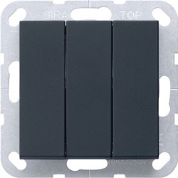GIRA WIPDRUKC 3V ZWART 2844005