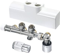 OVENTROP MULTIBLOCK DESIGNAANSLUITSET T-RTL + SH 1/2X3/4EURO WIT 1184188
