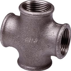 NEFIT INDUSTRIAL NR.180 KRUISSTUK 90° MET 4 X BINNENDRAAD 1 1/4 ZWART 9171800006