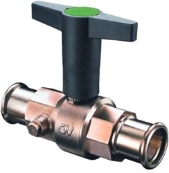 OVENTROP OPTIBAL KOGELKRAAN VERNIKKELD MET KNEVELGREEP DN 20 22MM PERS PN 16 1077164