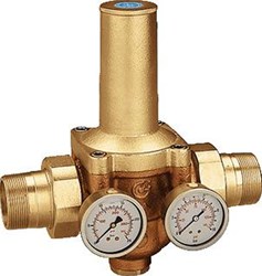 CALEFFI DRUKVERMINDERAAR 2' 2 MANOMETERS EN BU.AANSL. INGEBO