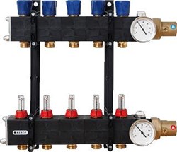 HENCO 12 GROEPS COMPOSIET VERDELER 1-EN 12X 3-4-REGELBAAR MET DEBIETMETING UFH-0605CD12