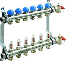 WAVIN REGELUNIT VLOERVERWARMING ROESTVASTSTAAL (RVS) (BXH) 720X620MM 12 SECUNDAIRE GROEPEN MET WANDBEVESTIGINGSBEUGEL AFSLUITBARE GROEPEN MAX. AANTAL UITBREIDINGSGROEPEN 17 MET ONTLUCHT 4853200012