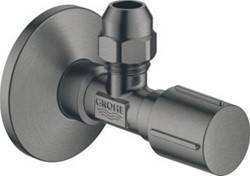 GROHE HOEKSTOPKRAAN HAAKS EENGREEPS 1/2 X 3/8 (KNELKOPPELING) HARD GRAPHITE GEBORSTELD 22037AL0