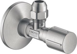 GROHE HOEKSTOPKRAAN HAAKS EENGREEPS 1/2 X 3/8 (KNELKOPPELING) SUPERSTEEL 22037DC0