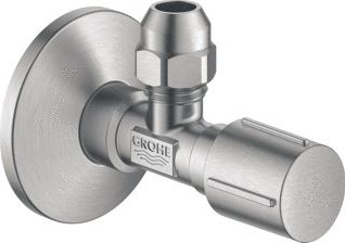 GROHE HOEKSTOPKRAAN HAAKS EENGREEPS 1/2 X 3/8 (KNELKOPPELING) SUPERSTEEL 22037DC0