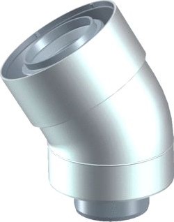 UBBINK UBIFIT PUSH-FIT CONCENTRISCHE BOCHT 30° 60/100MM PP/METAAL WIT 0229207