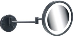 GEESA MIRROR SCHEERSPIEGEL LED DUBBELE ARM 3X VERGROTEND 215MM ZWART 911093-06