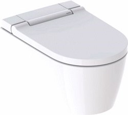 GEBERIT AQUACLEAN SELA DOUCHEWC TOILETSYSTEEM WAND MET SOFTCLOSE ZITTING EN DEKSEL ALPIEN WIT 146220111
