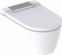 GEBERIT AQUACLEAN SELA DOUCHEWC TOILETSYSTEEM WAND MET SOFTCLOSE ZITTING EN DEKSEL GLANS VERCHROOMD 146220211