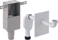 GEBERIT WASTAFEL INBOUWSIFON MET INBOUWBOX EN AFBOUWSET, AFVOER HORIZONTAAL, RVS GEBORSTELD 151.121.00.1
