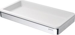 GEESA FRAME PLANCHET MET WITTE INZET PLAT STAF VERCHROOMD MESSING 210 X 25 X 108MM (HXBXD) 918802-02