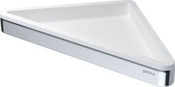 GEESA FRAME HOEKPLANCHET MET WITTE INZET PLAT STAF VERCHROOMD MESSING 170 X 25 X 170MM (LXHXD) 918803-02