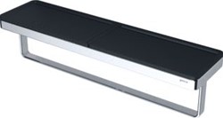 GEESA FRAME HANDDOEKHOUDER MET ZWART PLANCHET PLAT STAF VERCHROOMD MESSING 420 X 105 X 108MM (LXHXD) 918853-02-06-420