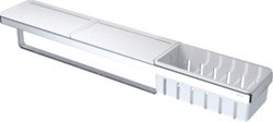 GEESA FRAME KORF EN WIT PLANCHET MET HANDDOEKHOUDER PLAT STAF VERCHROOMD MESSING 630 X 105 X 108MM (LXHXD) 918854-02-630
