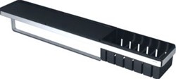 GEESA FRAME KORF EN ZWART PLANCHET MET HANDDOEKHOUDER PLAT STAF VERCHROOMD MESSING 630 X 105 X 108MM (LXHXD) 918854-02-06-630