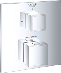 GROHE GROHTHERM CUBE INBOUWMENGKRAAN OPBOUWDEEL WAND TWEEGREEPS TEMPERATUURBEGRENZING CHROOM 24153000