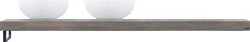 LOOOX WOODEN BASE SHELF SOLO X 100 CM EIKEN 'OLD GREY' HANDDOEKHOUDER LINKS GEBORSTELD RVS WBSOLOL100RVS