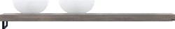LOOOX WOODEN BASE SHELF SOLO X 160 CM EIKEN 'OLD GREY' HANDDOEKHOUDER LINKS MAT ZWART WBSOLOL160MZ