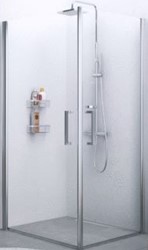 NOVELLINI GIADA 2G ZWAAIDEUR TE COMBINEREN MET DEUR OF ZIJWAND F (69 CM VERSTELBAAR T/M 72 CM) MONTAGE RECHTS HELDER GLAS WIT PROFIEL GIADN2G69LD-1A