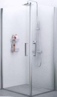 NOVELLINI GIADA 2G ZWAAIDEUR TE COMBINEREN MET DEUR OF ZIJWAND F (69 CM VERSTELBAAR T/M 72 CM) MONTAGE RECHTS HELDER GLAS WIT PROFIEL GIADN2G69LD-1A