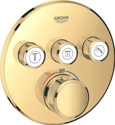 GROHE GROHTHERM SMARTCONTROL OPBOUWDEEL DOUCHETHERMOSTAATKRAAN ROND EENGREEPS 1-GATS 3X UITGANG OMSTEL COOL SUNRISE 29121GL0