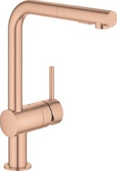 GROHE MINTA KEUKENMENGKRAAN EENGREEPS 1-GATS UITTREKBAAR 223MM L-UITLOOP 328MM HOOGTE DRAAIBAAR WARM SUNSET GEBORSTELD 30274DL0