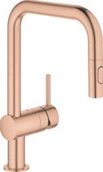 GROHE MINTA KEUKENMENGKRAAN EENGREEPS 1-GATS UITTREKBAAR 225MM U-UITLOOP 353MM HOOGTE DRAAIBAAR WARM SUNSET GEBORSTELD 32322DL2